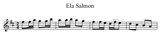 Ela Salmon - staff notation