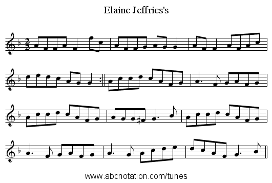 Elaine Jeffries's - staff notation