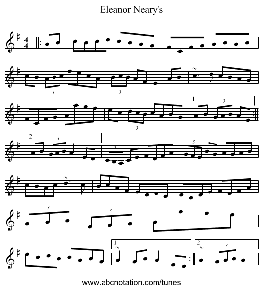 Eleanor Neary's - staff notation