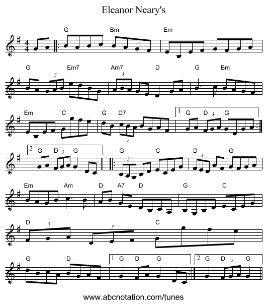 Eleanor Neary's - staff notation