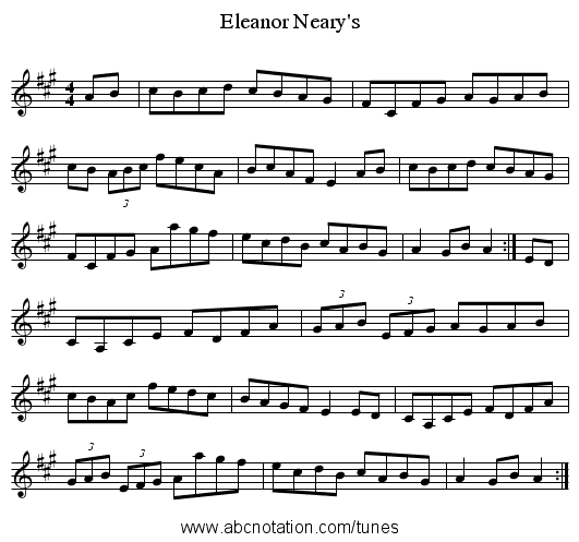 Eleanor Neary's - staff notation
