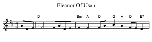 Eleanor Of Usan - staff notation