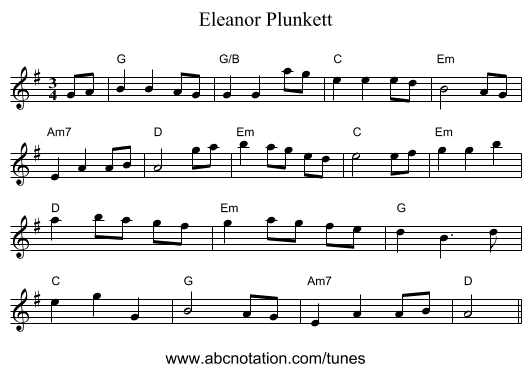 Eleanor Plunkett - staff notation