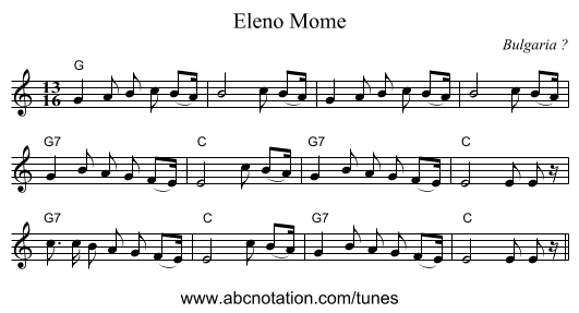Eleno Mome - staff notation