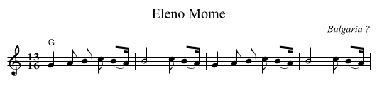 Eleno Mome - staff notation