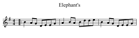 Elephant's - staff notation