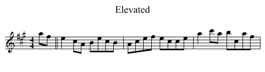 Elevated - staff notation