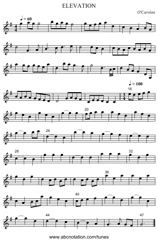 ELEVATION - staff notation