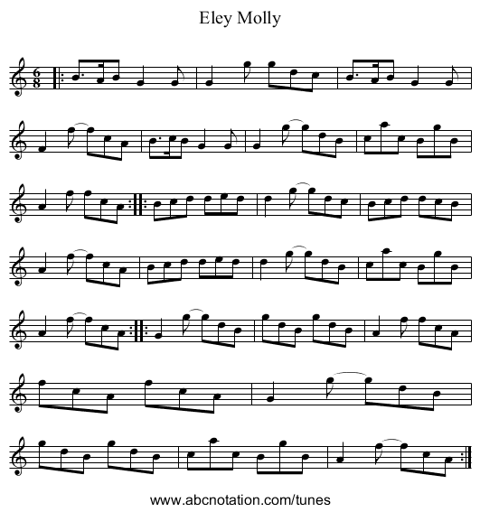 Eley Molly - staff notation