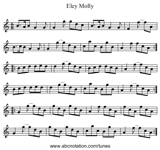 Eley Molly - staff notation