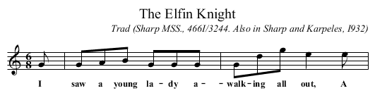 Elfin Knight, The  - staff notation