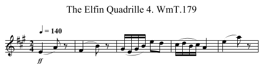 Elfin Quadrille 4. WmT.179, The - staff notation