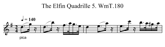 Elfin Quadrille 5. WmT.180, The - staff notation