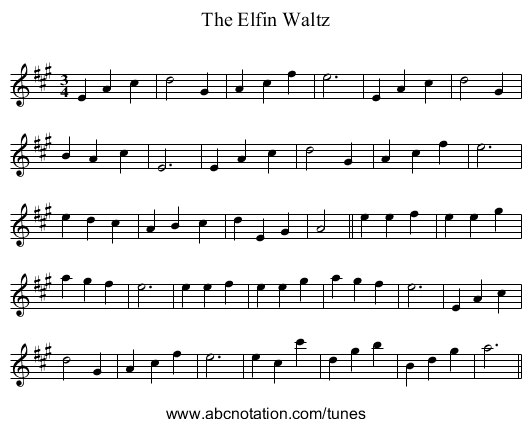 Elfin Waltz, The - staff notation
