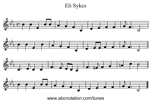 Eli Sykes - staff notation