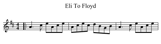 Eli To Floyd - staff notation