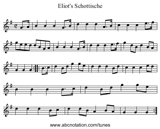Eliot's Schottische - staff notation