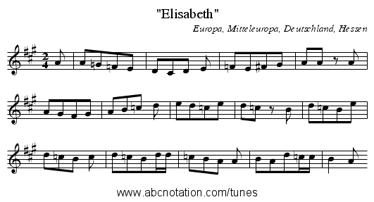 Elisabeth - staff notation