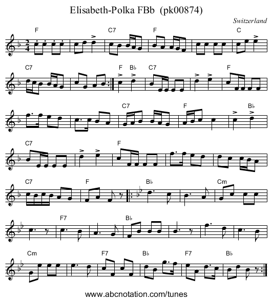 Elisabeth-Polka FBb  (pk00874) - staff notation