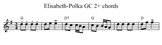 Elisabeth-Polka GC 2+ chords - staff notation