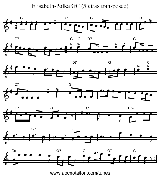 Elisabeth-Polka GC (5letras transposed) - staff notation
