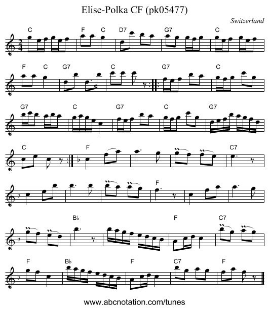 Elise-Polka CF (pk05477) - staff notation