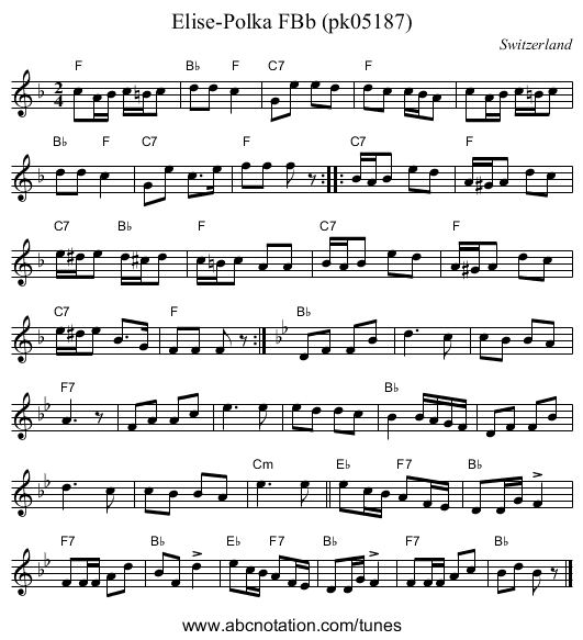 Elise-Polka FBb (pk05187) - staff notation