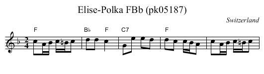 Elise-Polka FBb (pk05187) - staff notation
