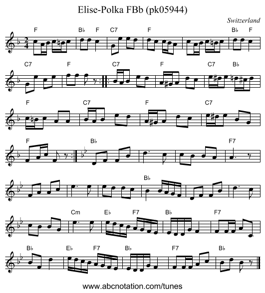 Elise-Polka FBb (pk05944) - staff notation