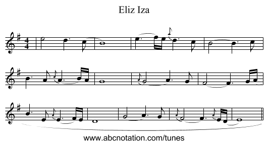 Eliz Iza - staff notation