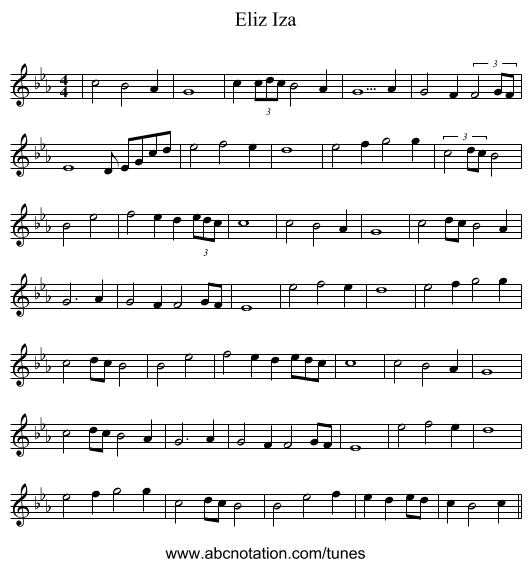Eliz Iza - staff notation