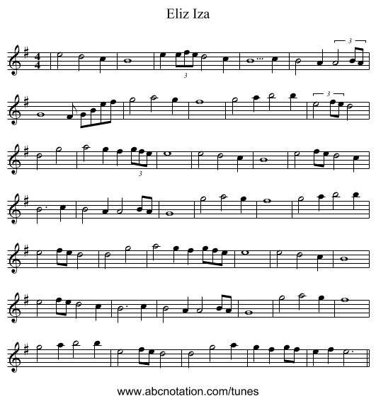 Eliz Iza - staff notation