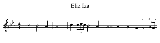 Eliz Iza - staff notation