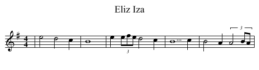 Eliz Iza - staff notation