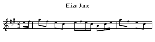 Eliza Jane - staff notation