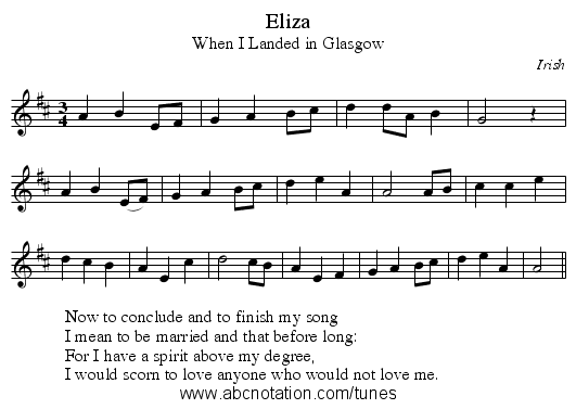 Eliza - staff notation