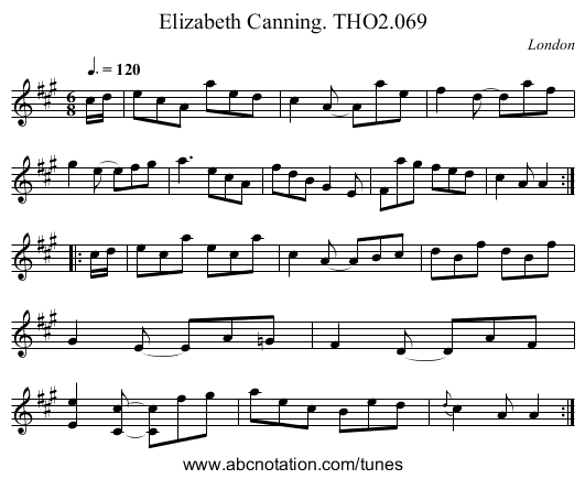 Elizabeth Canning. THO2.069 - staff notation