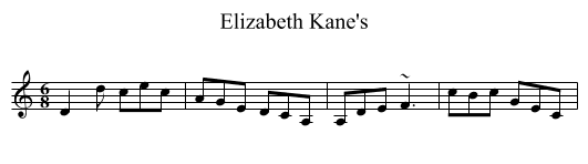 Elizabeth Kane's - staff notation