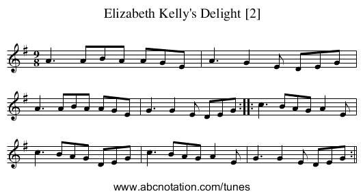 Elizabeth Kelly's Delight [2] - staff notation
