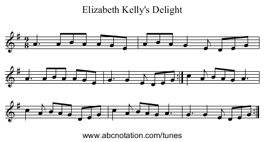 Elizabeth Kelly's Delight - staff notation