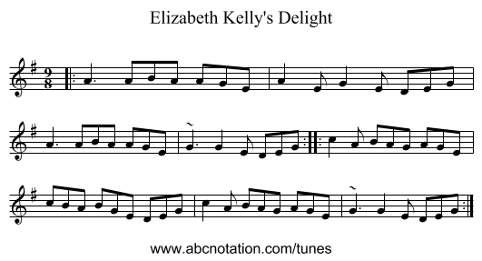 Elizabeth Kelly's Delight - staff notation