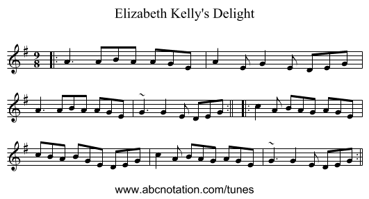 Elizabeth Kelly's Delight - staff notation