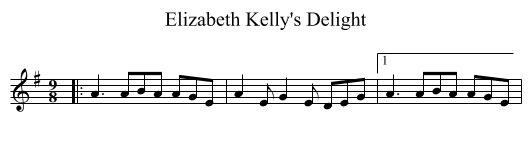 Elizabeth Kelly's Delight - staff notation