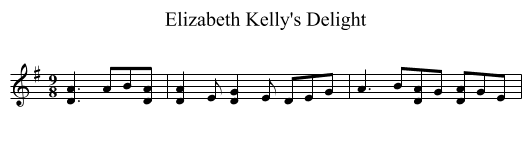 Elizabeth Kelly's Delight - staff notation