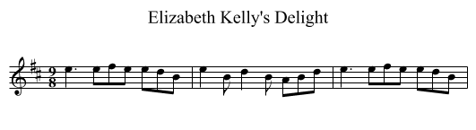 Elizabeth Kelly's Delight - staff notation