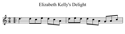 Elizabeth Kelly's Delight - staff notation