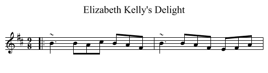 Elizabeth Kelly's Delight - staff notation