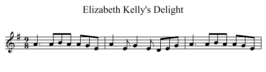 Elizabeth Kelly's Delight - staff notation