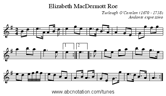 Elizabeth MacDermott Roe - staff notation