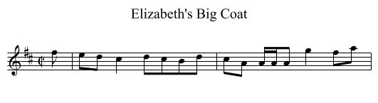 Elizabeth's Big Coat - staff notation